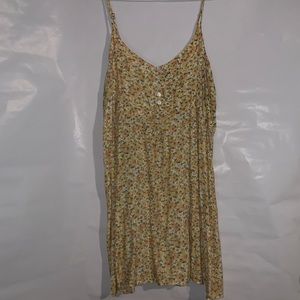 Yellow floral summer dress